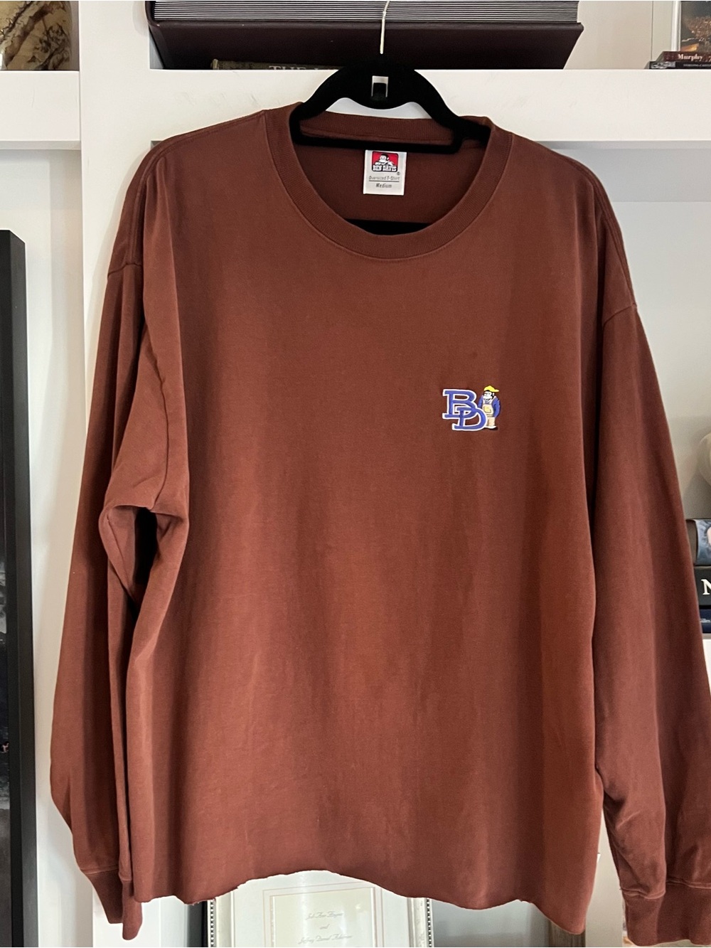 New Ben Davis Brown Long Sleeve Tee with Small Chest Logo M